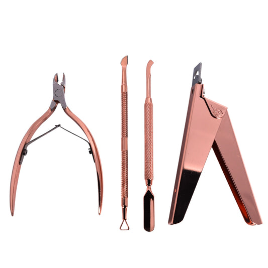 Metallic Rose Gold Nail Tool Kit
