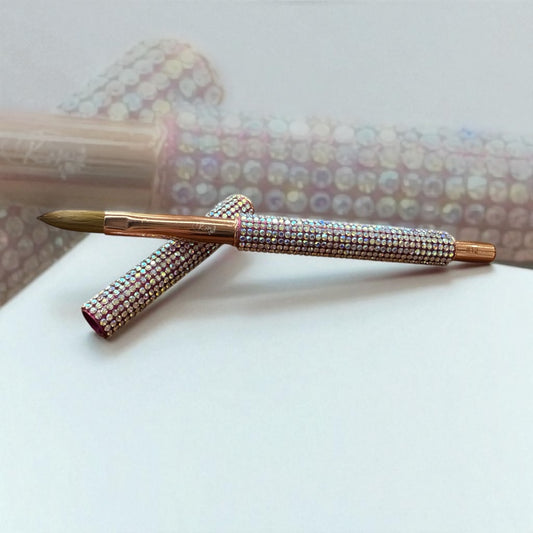 Pink Rhinestone Kolinsky Acrylic Brush